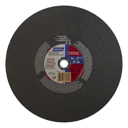 Norton Co HIGH SPEED CUT-OFF BLADES, Type 1 - Rescue, Size: 14 x 1/8 x 1, Maximum RPM: 5400 662435-78262